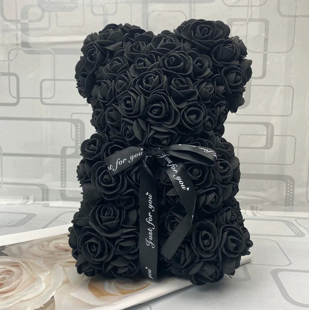 rose bear, bear of roses, luxury rose bear, foam bear, artificial rose bear