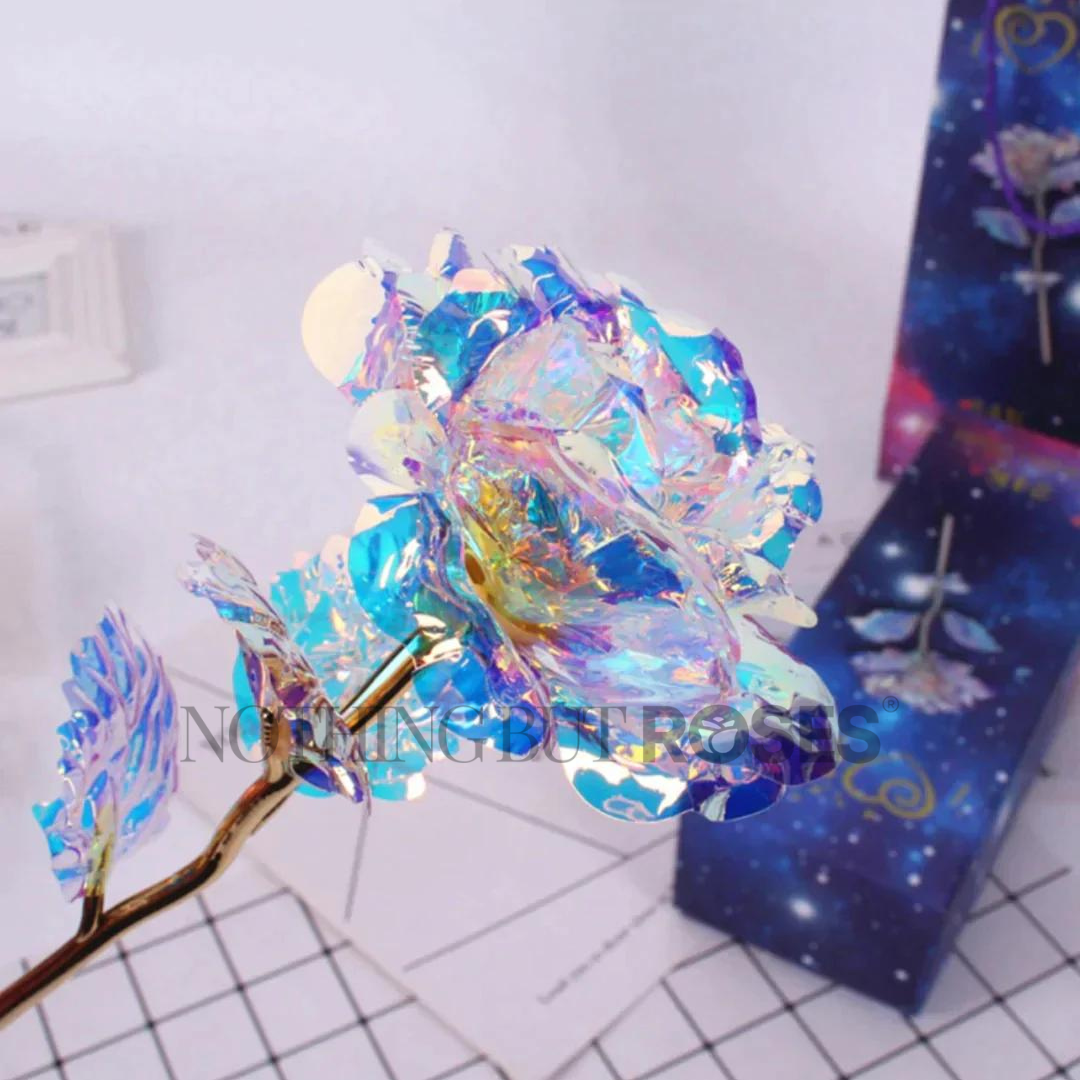 galaxy rose, enchanted galaxy rose, dome rose, light up rose, glass rose, crystal rose