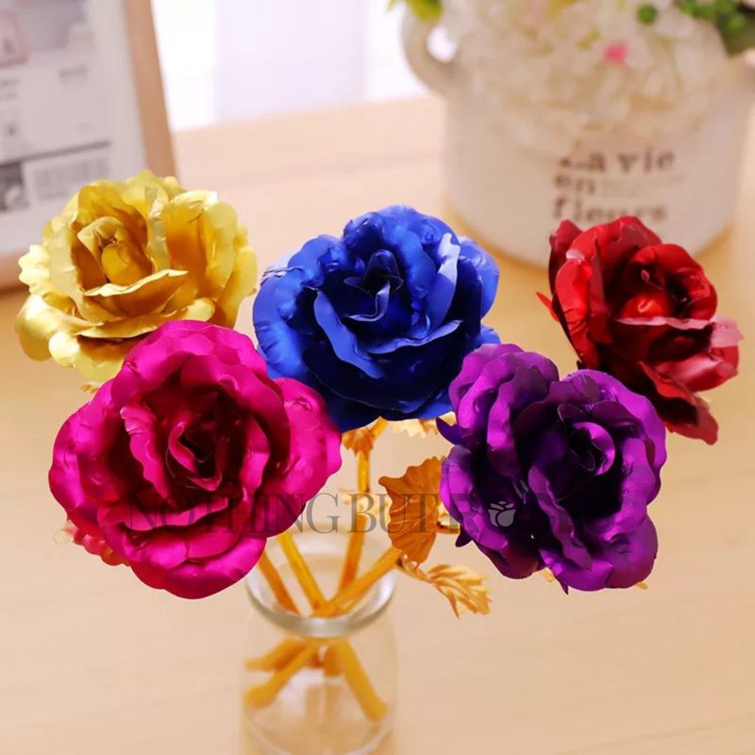 Small Gold Roses Nothing But Roses - Preserved, Gold Dipped, and Galaxy Roses