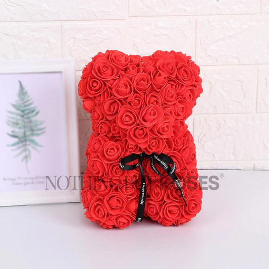 rose bear, bear of roses, luxury rose bear, foam bear, artificial rose bear